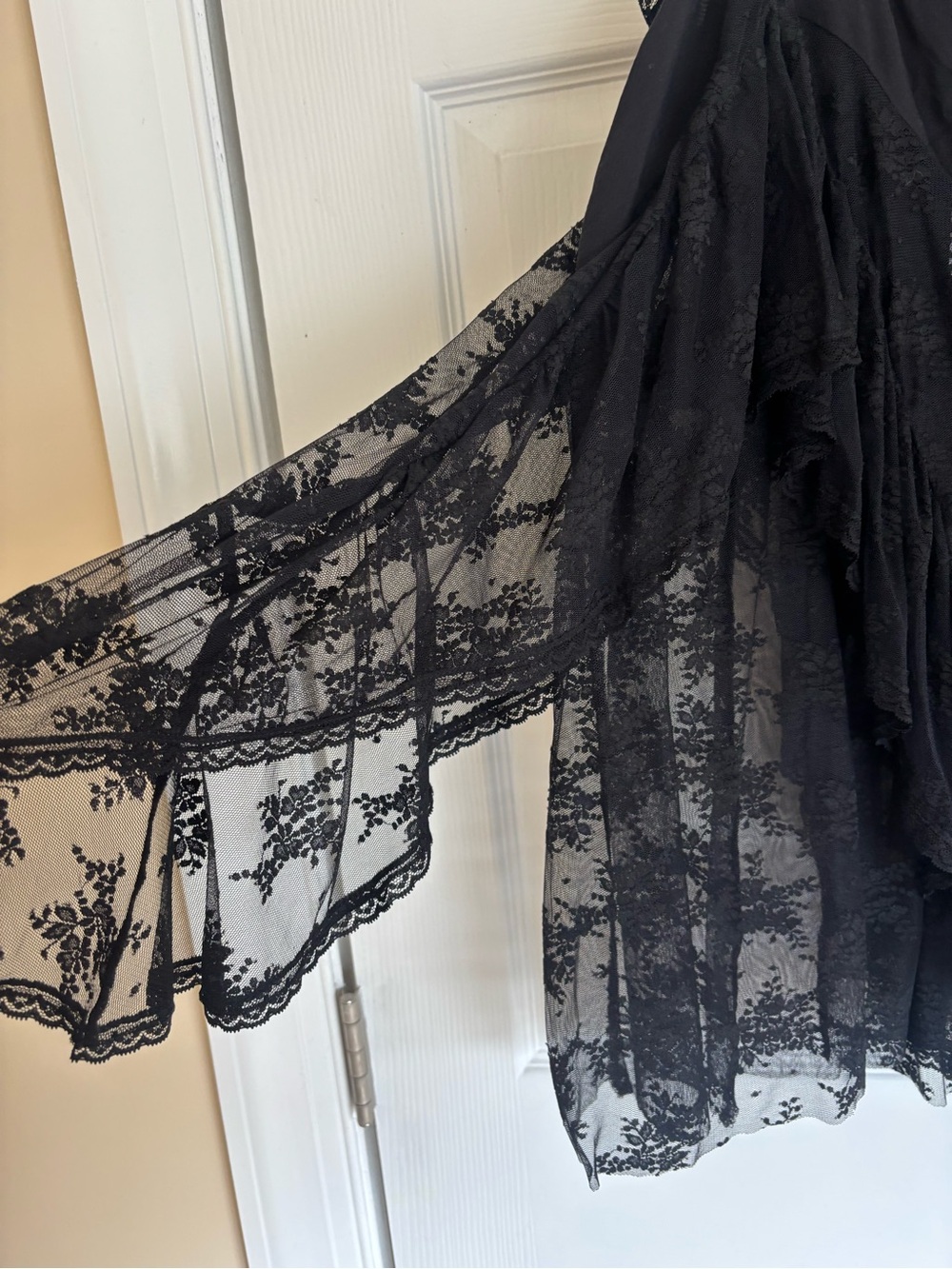 NWT Free People “Sunday Candy” Black Mini Lace Slip Dress - Picture 5 of 6